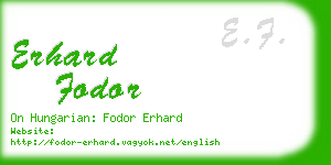 erhard fodor business card